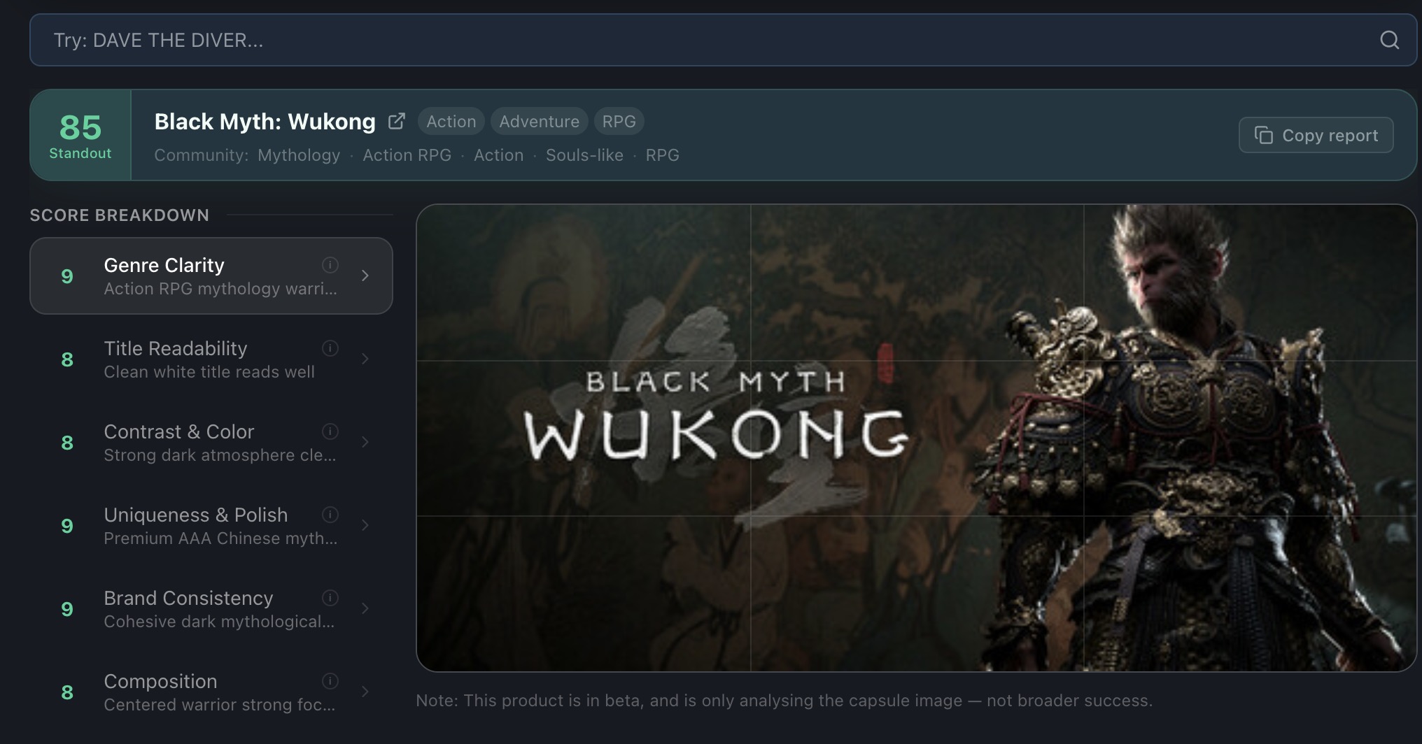 Steam Capsule Analyzer screenshot